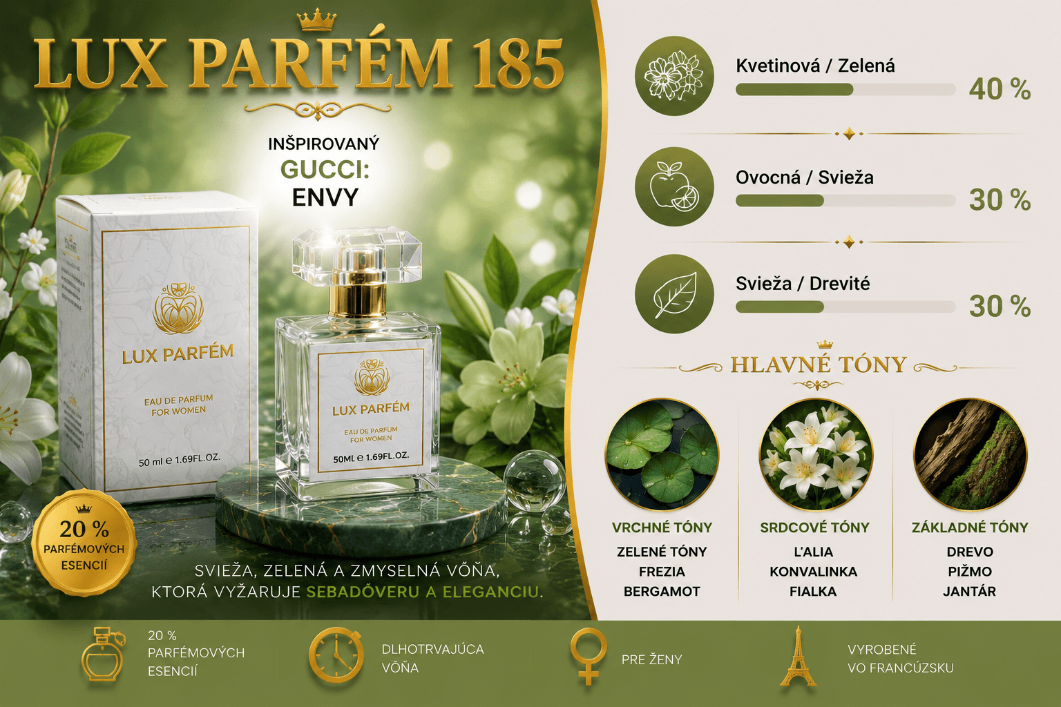 Lux Parfém 185 – Inšpirovaný Gucci: Envy